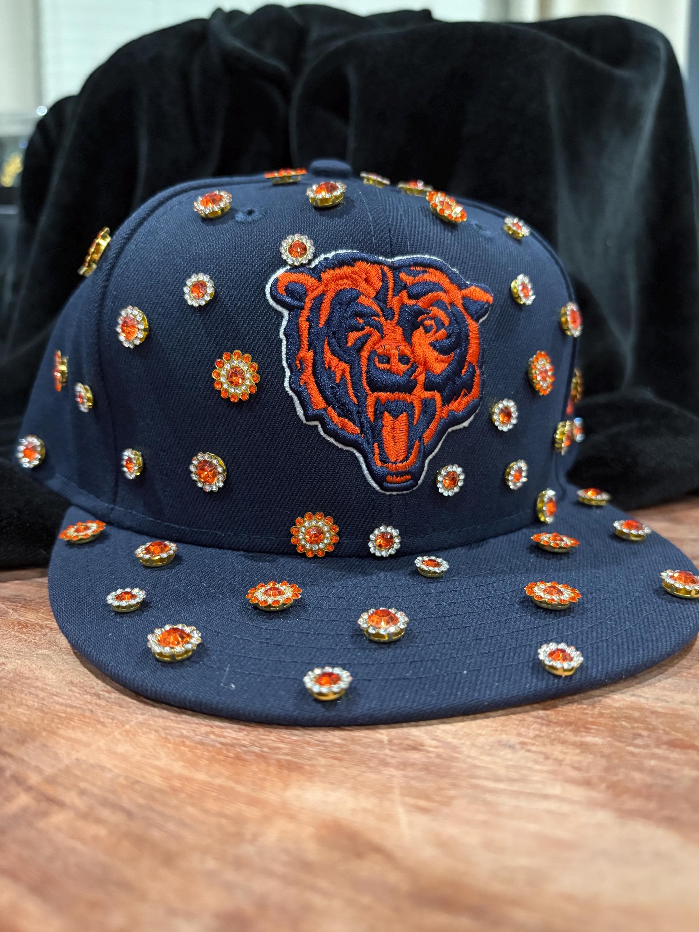 Chicago Bears Custom Jeweled Snapback Hats - Etsy display picture 2