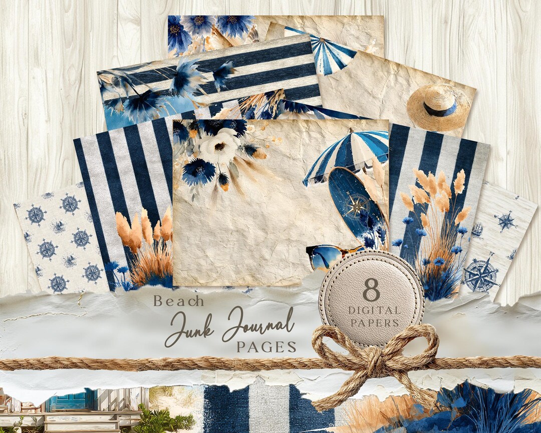 Sea Lover Junk Journal, Borderless Pages, Beach Junk Journal, Ocean ...