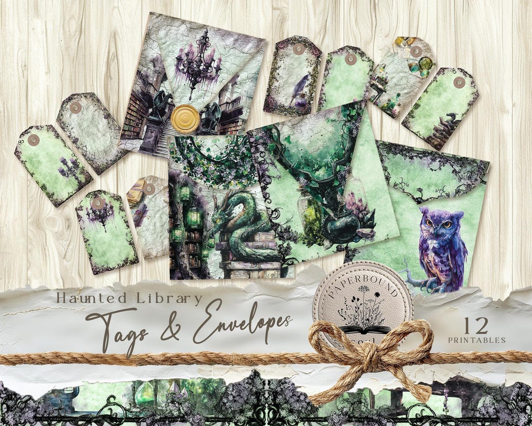 Haunted Library Junk Journal Kit, Envelopes for Ephemera Storage ...