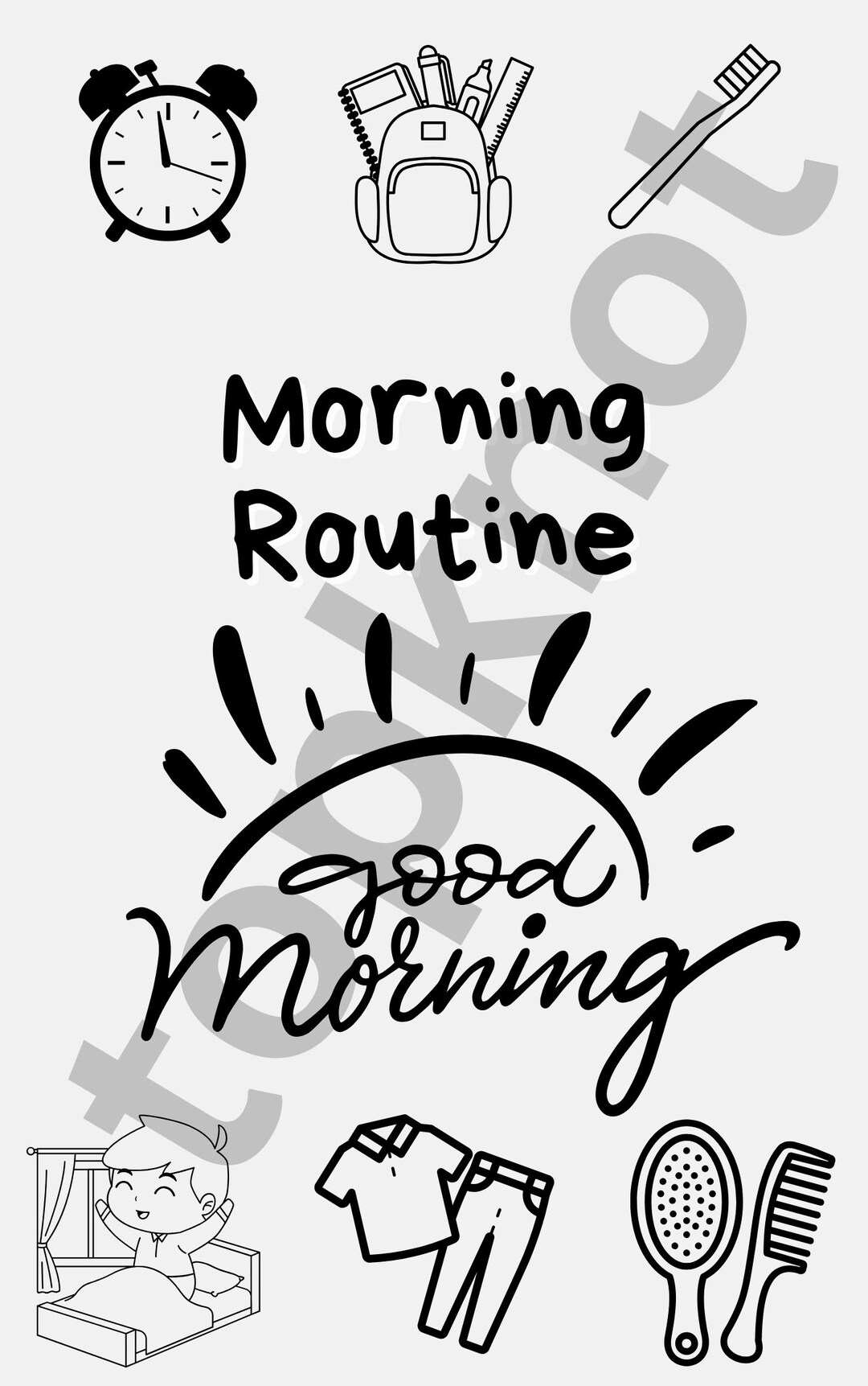 Morning Routine Color Picture Morning Routine Coloring Book | Autism Coloring Book for Kids ...