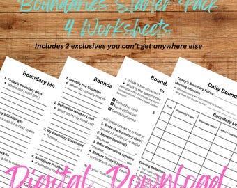 Boundaries Starter Pack | Exclusive Therapy Worksheets for Setting & Holding Boundaries | Digital Download