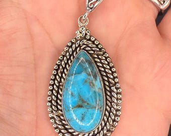 Turquoise and Sterling Silver Pendant