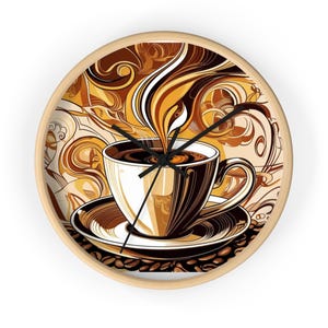 Coffee Wall Clock, Kitchen Clock, Coffee Lover Gift, Home Decor, Unique Wall Art, Housewarming Gift