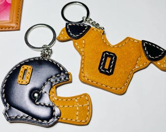 Llavero de fútbol de cuero personalizado hecho a mano