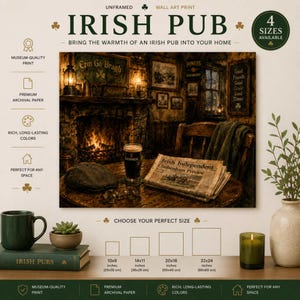 Irish Pub Bar Print, Tavern Wall Art, Home Bar Decor (200gsm Matte Paper) image 2