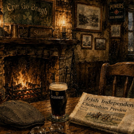 Irish Pub Bar Print, Tavern Wall Art, Home Bar Decor (200gsm Matte Paper)