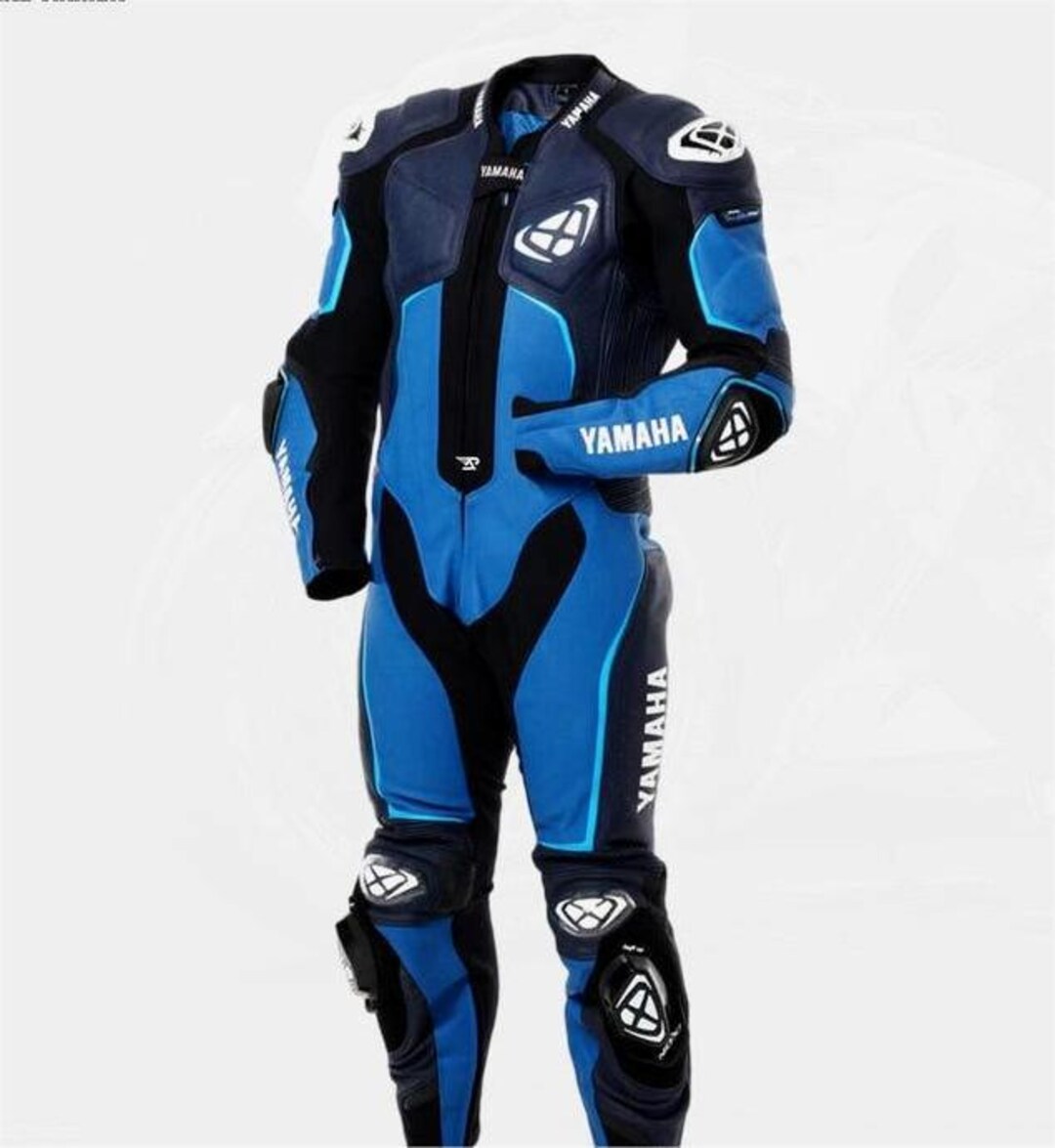 Yamaha Racing Leather Motorcycle Suit – Pro Track Cowhide Motorbike ...