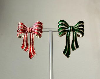 Orecchini A Campana Con Fiocco – Gioiello Festivo, Regalo Di Natale Per La Famiglia