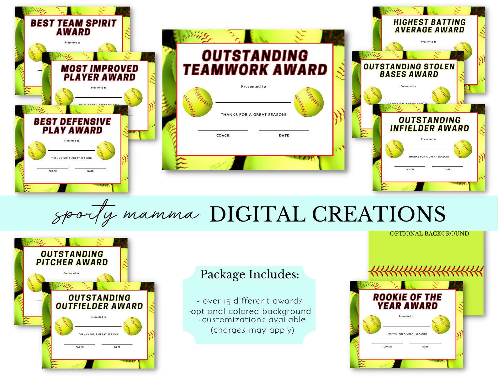 End of Season Softball Awards MVP Award Golden Glove Award Etsy UK