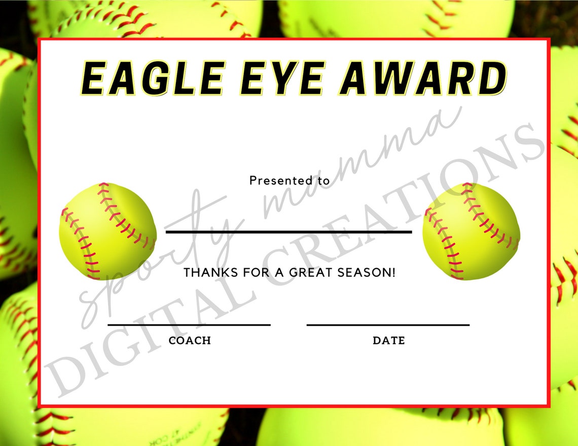 End of Season Softball Awards MVP Award Golden Glove Award Etsy