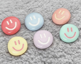 Smiley Face Resin Buttons Colorful Cute Sewing Buttons for Cardigan Sweater DIY Craft Scrapbooking Accessories