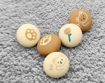 Cute Resin Buttons – Kawaii Bear, Paw & Flower Buttons for Sewing, Scrapbooking, Kids Crafts, DIY Clothing Accessories