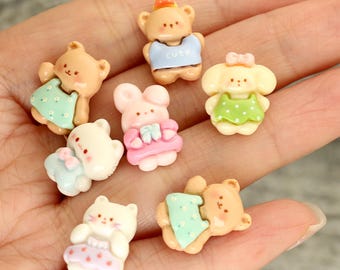 Kawaii Resin Buttons: Cartoon Animal Charms, DIY Jewelry Accessories