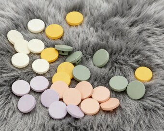 Pastel Resin Buttons – Round Flat Sewing Embellishments