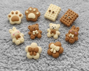Kawaii Tier Harz Knöpfe: DIY Bastelbedarf, 6-teiliges Set