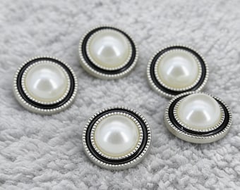 Pearl Metal Shank Button for Sewing | Vintage Style Coat Button | Decorative Fashion Button for Clothing DIY