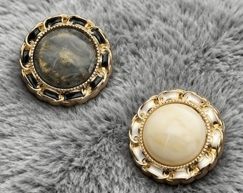 Luxury Gold Metal Buttons with Pearl Center – Shank Buttons for Coat Blazer Jacket Cardigan