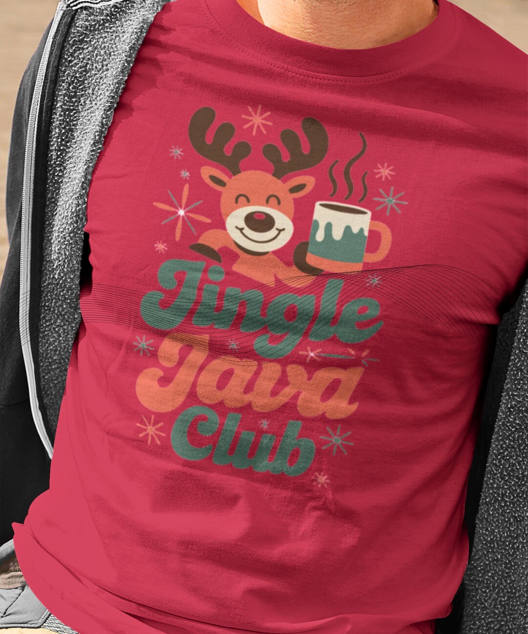 Retro Reindeer Coffee Christmas PNG | Jingle Java Club (digital ...