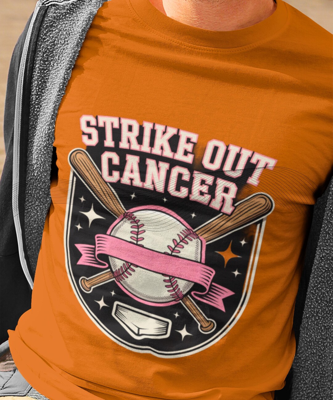 Strike Out Cancer Baseball PNG | Pink Ribbon Awareness Sublimation ...