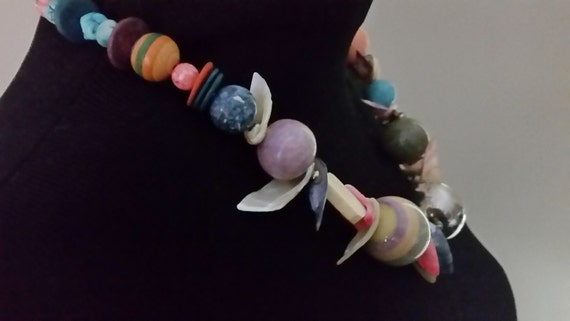 Pastel Shell Statement Necklace - image 4