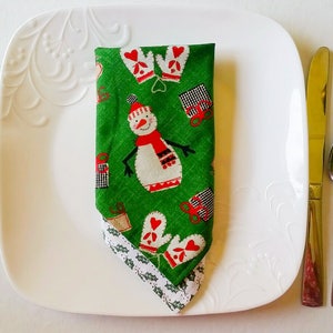 12 Holiday Cloth Napkins - Reversible