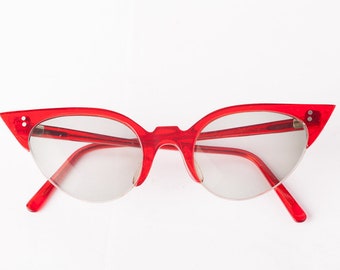 1950s Red Cat Eye Prescription Sunglasses