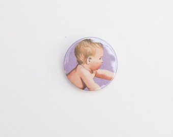 Baby - A Badge / Pinback Button made from a Vintage Ladybird Book, 38mm 1.5 Inches