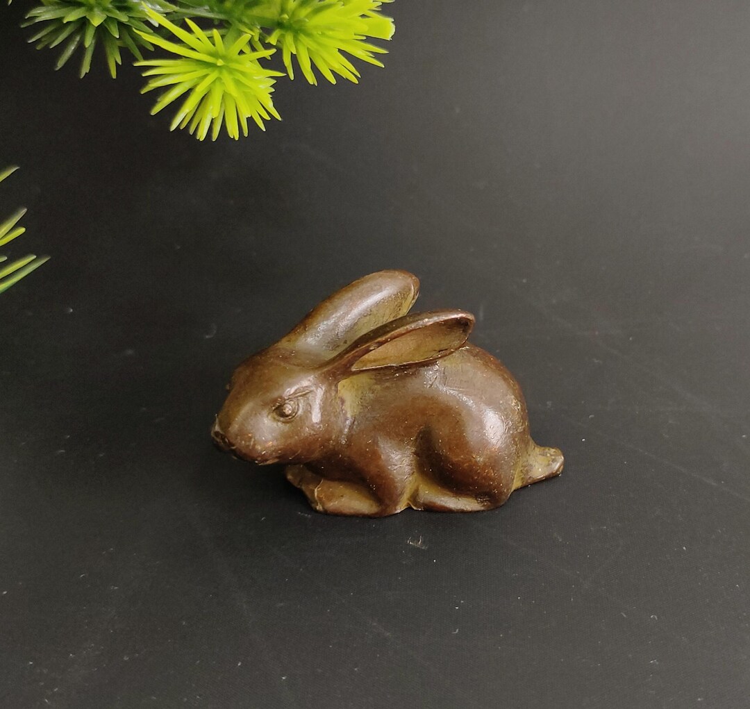 Vintage Bronze Carved Rabbit Statue--feng Shui Statue - Etsy