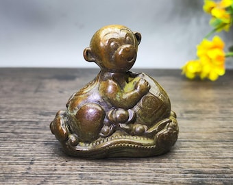 ヴィンテージブロンズ彫刻の猿の像 - ホームデコレーション - Etsy 日本