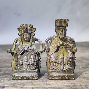 VOSAREA Lot de 3 figurines chinoises Feng Shui en laiton - Statue de