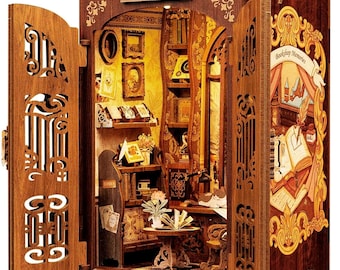 Librería oculta totalmente ensamblada con luces LED – Decoración de estantería hecha a mano