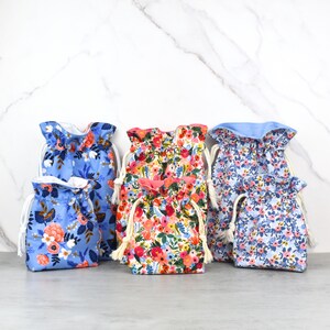 Rifle Paper Co. Cotton Drawstring Gift Bag: Holiday Fabric Bag