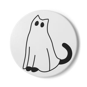 Gruselige Katze Keramik Untersetzer: Halloween Dekoration