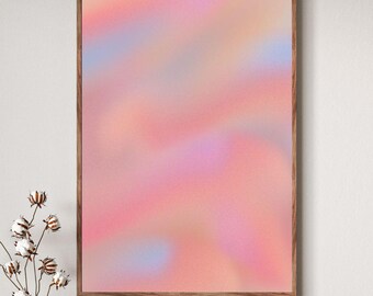 Aura Wall Art Rosa Astratto Gradiente Arredamento per la casa Poster da parete retrò alla moda Stampa Aura spirituale Poster Aura per camera da letto DOWNLOAD DIGITALE Arte murale