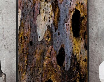 Arte murale astratta con corteccia d'albero, fotografia minimalista della natura e della foresta, stampa artistica da parete con texture, decorazione da parete per ufficio, regalo per la casa, download digitale