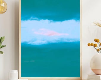 Arte murale su tela con nuvole Fotografia astratta di nuvole Decorazione murale per la casa Decorazione murale alla moda Minimalista Sereno Estetico Nuvola Download digitale