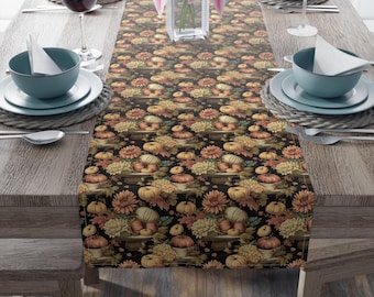 Vintage Floral Thanksgiving Table Runner: Bohemian Rustic Decor