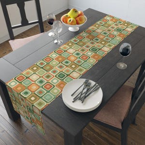 Earthy Geometric Table Runner, Cotton and Polyester Home Decor, Modern Dining Table Accessory, Perfect for Everyday Use