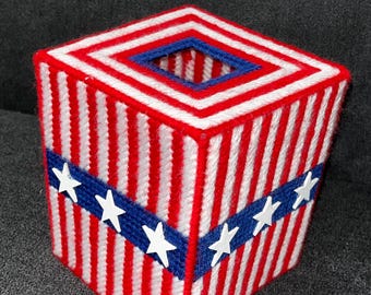 Fundas patrióticas de lona plástica para cajas de pañuelos