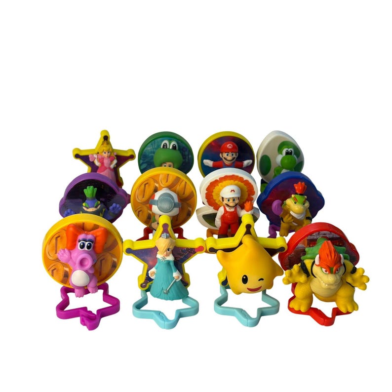 Set completo de 12 figuras de la película Super Mario Galaxy de McDonald's Happy Meal imagen 2