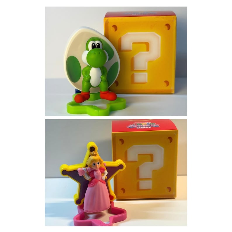 McDonalds Super Mario Galaxy Happy Meal Toys Bundle of 2 - Yoshi and Peach image 1