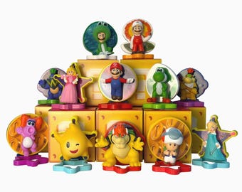 McDonalds Super Mario Galaxy Movie Happy Meal Toy Complete Set 12 Figures Boxes