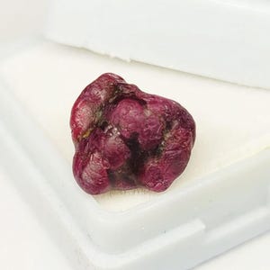 5.30 Ct Natural African Ruby Rough Crystal Gemstone: Untreated Deep Red Ruby Specimen