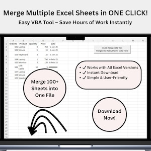 Excel VBA Sheet Merger | Combine Multiple Sheets into One | Instant Download