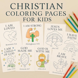 Bible Verse Coloring Pages for Kids: Christian Affirmations (PDF Download