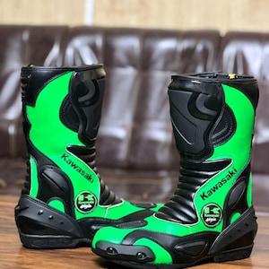 Kawasaki Biker Boots for Men – Motorcycle Riding Shoes, Racing Style