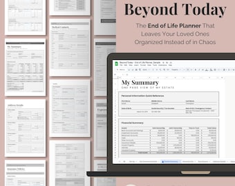 End of Life Planner: Google Sheets Estate Organizer (Digital Download)