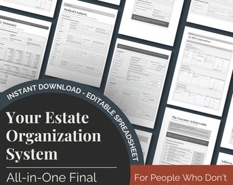 End of Life Planner: Google Sheets Estate Organizer (Digital Download) Last Wishes Legacy Planner Just In Case