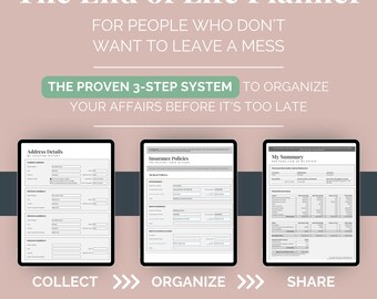 End of Life Planner: Google Sheets Estate Organizer (Digital Download) Last Wishes Legacy Planner Just In Case