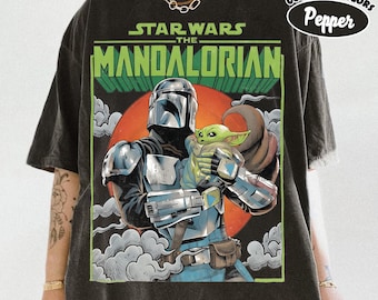 Retro Disney Star Wars The Mandalorian Shirt, This Is The Way Grogu Shirt, Baby Yoda Shirt, Star Wars Fan Gift, Disney Family Trip Shirt